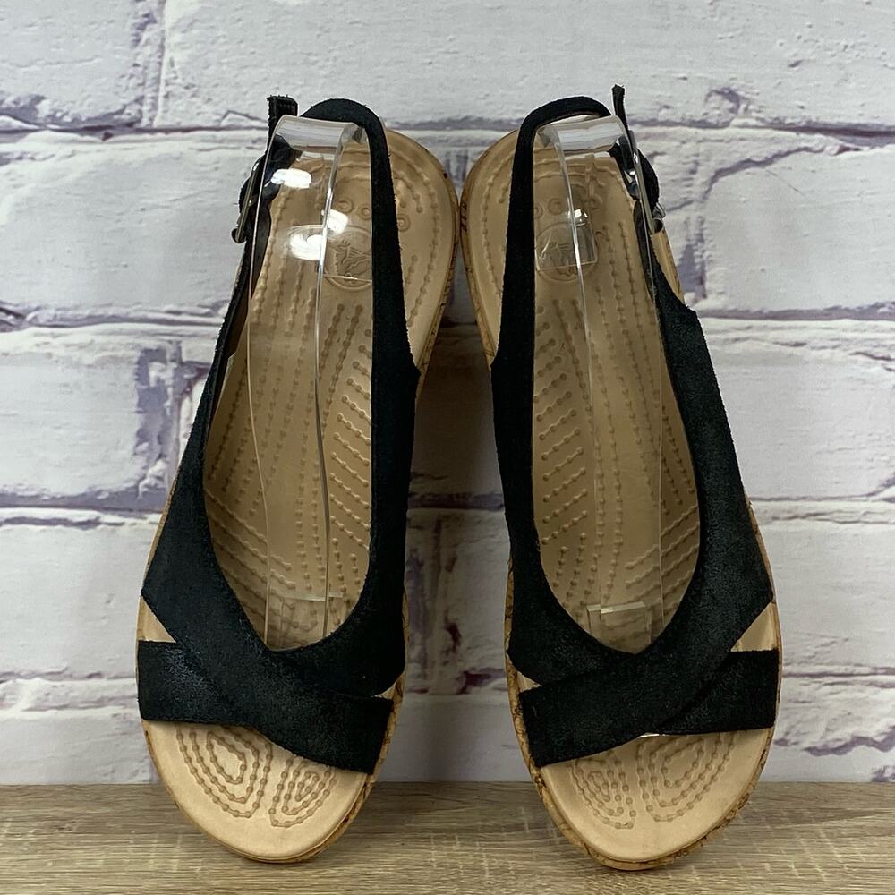 Black Wedge Sandals - Picture 6 of 9